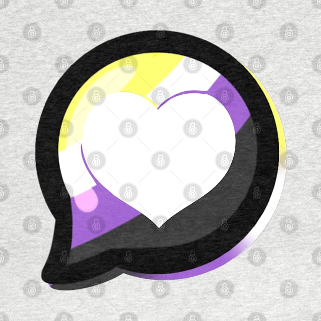 LGBTQ+ Pride Heart Speech Bubble - Nonbinary by leashonlife